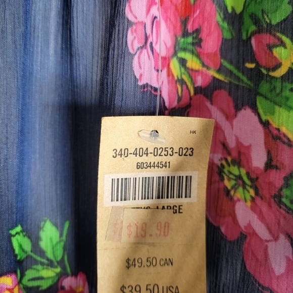 Floral Ruffle Navy Blouse - Picture 5 of 10